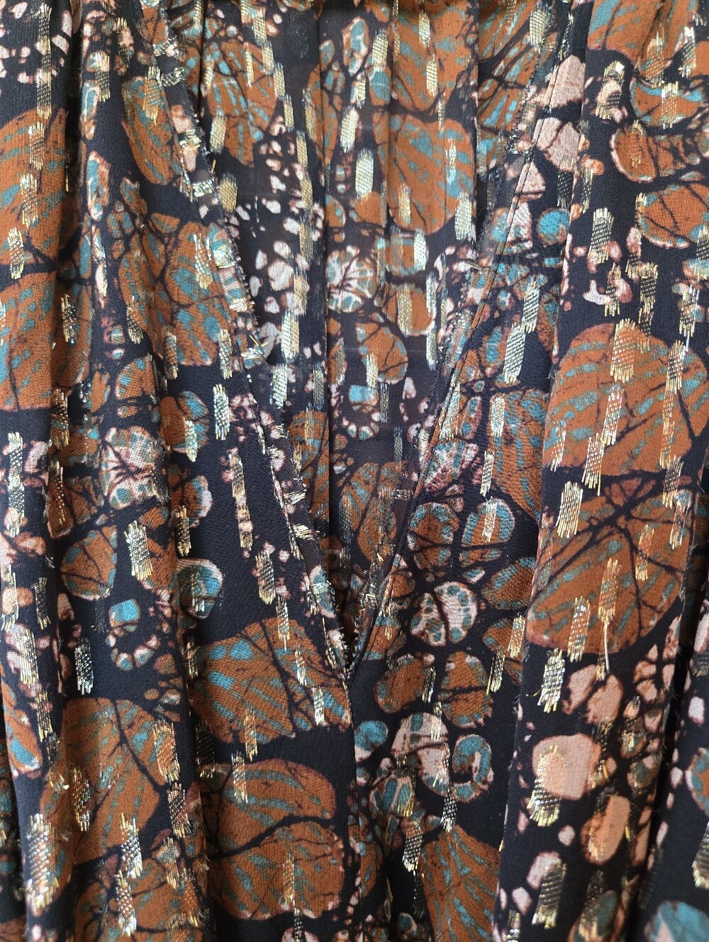 Ulla Johnson Natalia Silk-Blend Ruffled Lurex Mini Dress in Umber, Size 2 - Picture 5 of 9